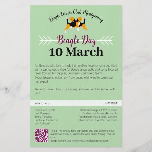 Beagle Dog Day Postversand Briefpapier (Vorderseite)