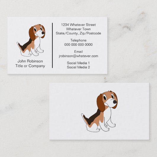 Beagle Dog Design Boarding Kennels Visitenkarte (Vorne/Hinten)