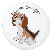 Beagle Dog Design Personalisiert Keramikknauf (Vorderseite)