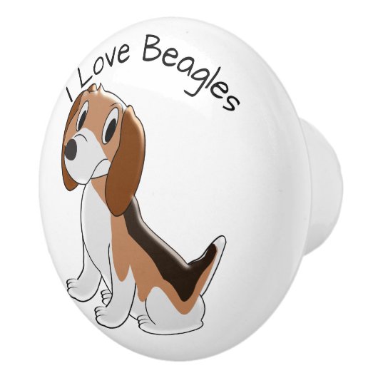 Beagle Dog Design Personalisiert Keramikknauf (Rechts)