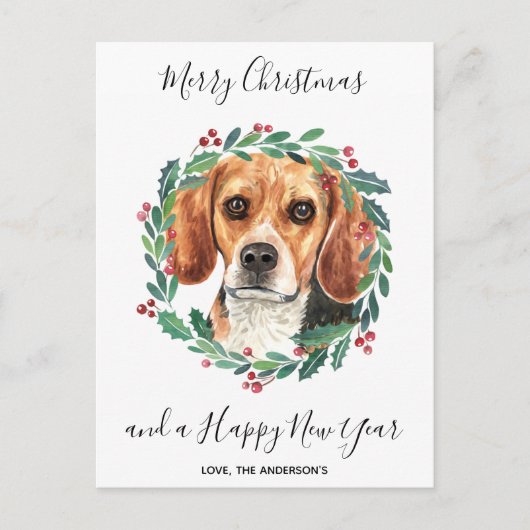 Beagle Dog Elegant Frohe Weihnachten (Vorderseite)