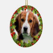 Beagle Dog Elegante Wasserfarben Weihnachten Keramik Ornament (Rechts)