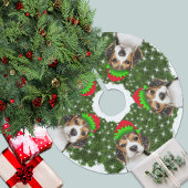 Beagle Dog Elves Weihnachtsfeier Polyester Weihnachtsbaumdecke