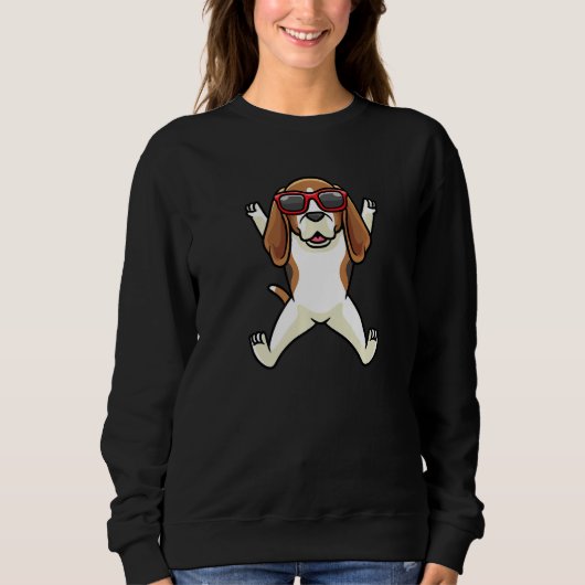 Beagle Dog English Beagle With Sunglasses Dancing Sweatshirt (Vorderseite)