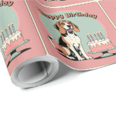 Beagle Dog farbenfroh Geschenkpapier (Rolleneckpunkt)
