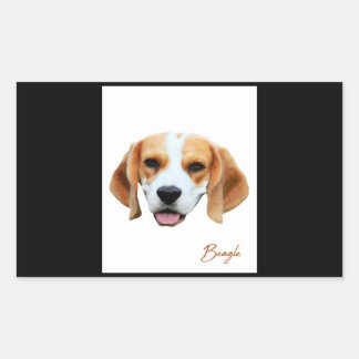 Beagle Dog - Farbportrait Rechteckiger Aufkleber