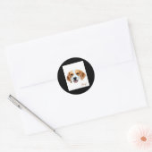 Beagle Dog - Farbportrait Runder Aufkleber (Umschlag)