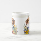 Beagle Dog Feld der Blume Ihr Name Kaffeetasse (Mittel)