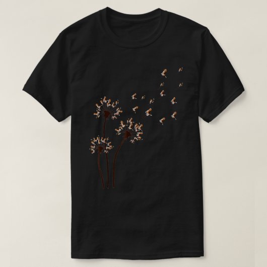 Beagle Dog Flower Fly Dandelion For Dog Mama Dog T-Shirt (Design vorne)