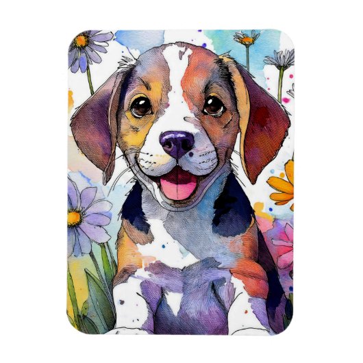 Beagle Dog Foto Magnet (Vertikal)