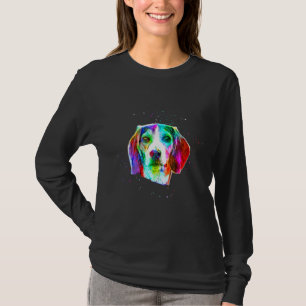 Beagle Dog Geometrie Color Splash Pop Moderner T-Shirt