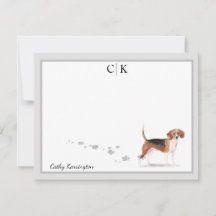 Beagle Dog Graue Border Monogramm Ihr Name