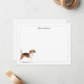 Beagle Dog Gray Border Personalisiert Stationery Mitteilungskarte (Vorderseite/Rückseite Beispiel)