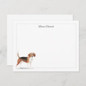 Beagle Dog Gray Border Personalisiert Stationery Mitteilungskarte (Vorne/Hinten)