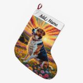 Beagle Dog Großer Weihnachtsstrumpf (Vorderansicht (hängend))