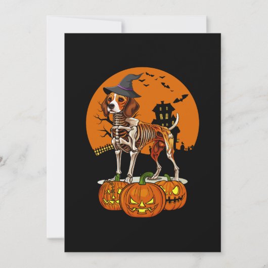 Beagle Dog Halloween Einladung (Vorderseite)