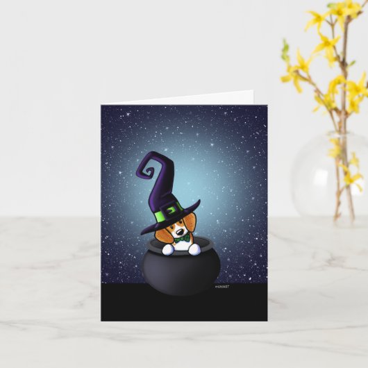 Beagle Dog Halloween Karte (Gelbe Blume)