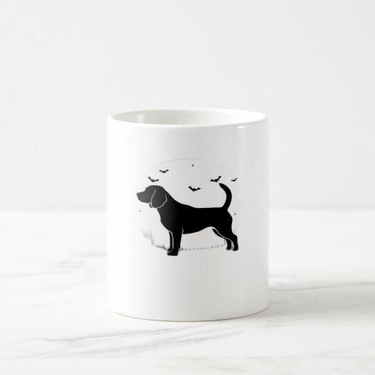 Beagle Dog � Halloween Moon Silhouette Oversized T Kaffeetasse (Mittel)