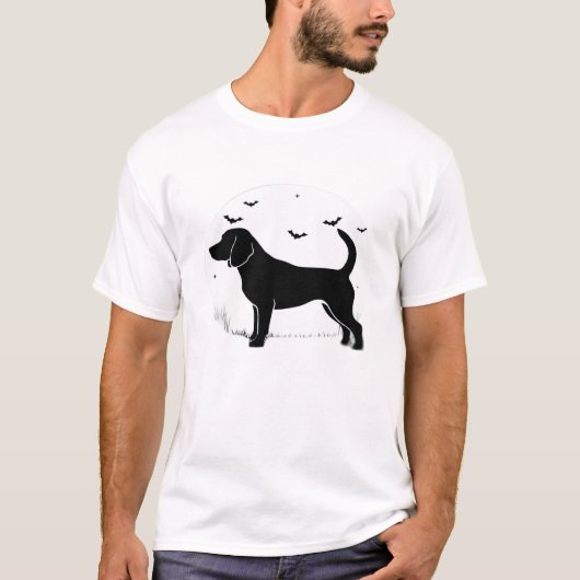 Beagle Dog � Halloween Moon Silhouette Oversized T T-Shirt (Vorderseite)