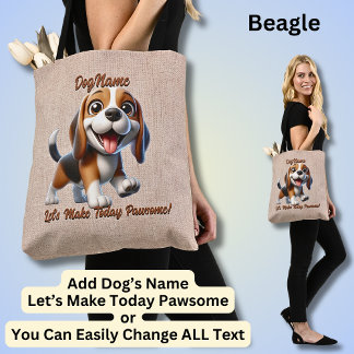 Beagle - Dog hinzufügen, Text ändern Tasche
