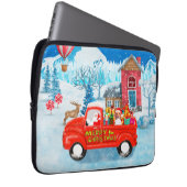 Beagle Dog in Christmas Delivery LKW Schnee Laptopschutzhülle (Vorne Rechts)