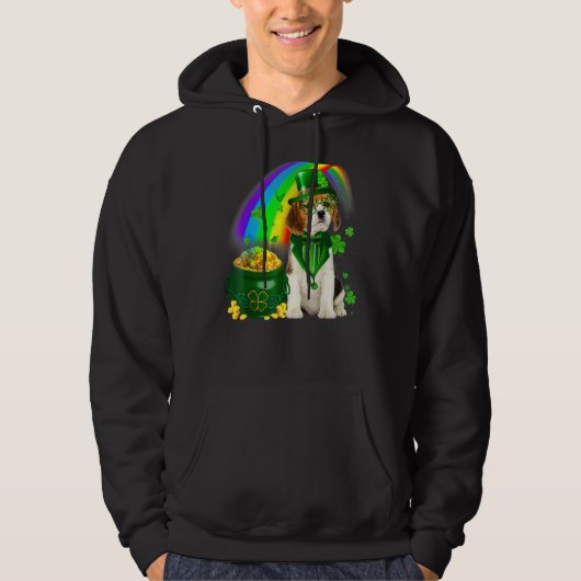 Beagle Dog Irish Leprechaun Saint St Patrick Day Hoodie (Vorderseite)