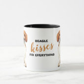 Beagle Dog Kisses Fix Alles reparieren Tasse (Zentrum)