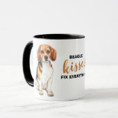 Beagle Dog Kisses Fix Alles reparieren Tasse (Vorderseite Links)