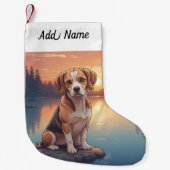 Beagle dog kleiner weihnachtsstrumpf (Vorderseite)