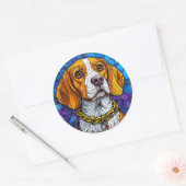 Beagle Dog Kunstgeflecht Runder Aufkleber (Umschlag)