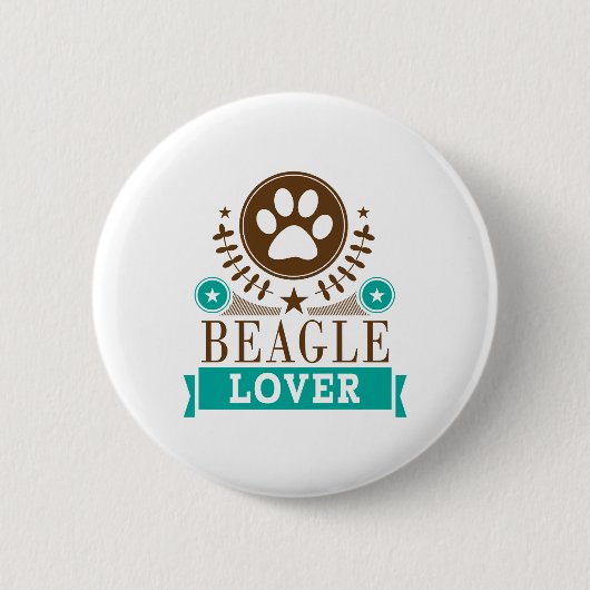 Beagle Dog Lover Button (Vorderseite)