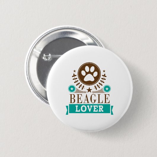 Beagle Dog Lover Button (Vorne & Hinten)