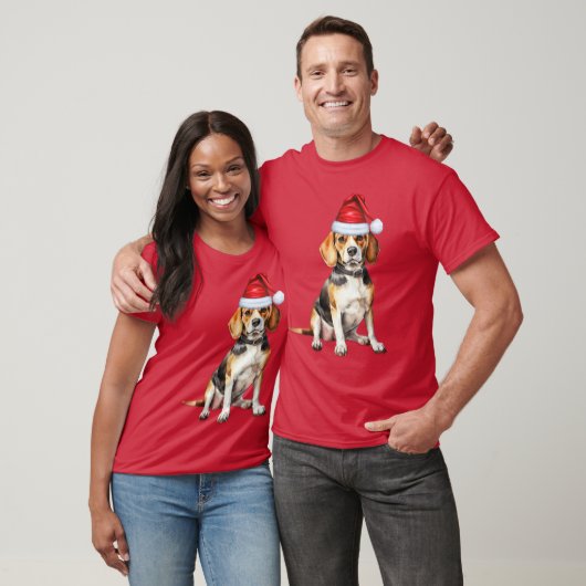 Beagle Dog Lover Funny Weihnachten T - Shirt (Unisex)