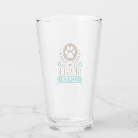 Beagle Dog Lover Glas (Rückseite)
