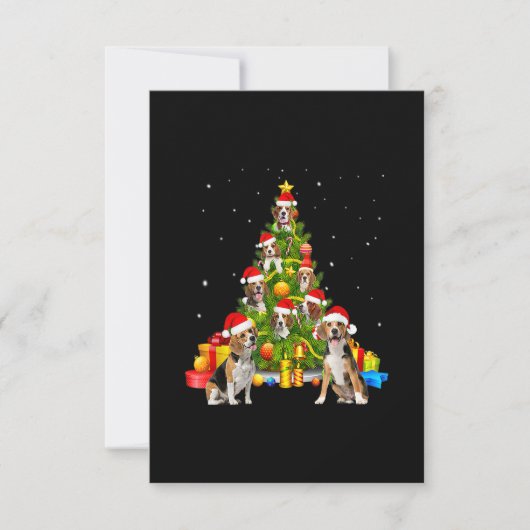 Beagle Dog Lover Matching Santa Beagle Weihnachten RSVP Karte (Vorderseite)