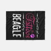 Beagle Dog Lover Tattoo Funny Dog Mama Geschenk Id Fleecedecke (Vorderseite (Horizontal))