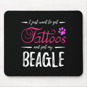 Beagle Dog Lover Tattoo Funny Dog Mama Geschenk Id Mousepad