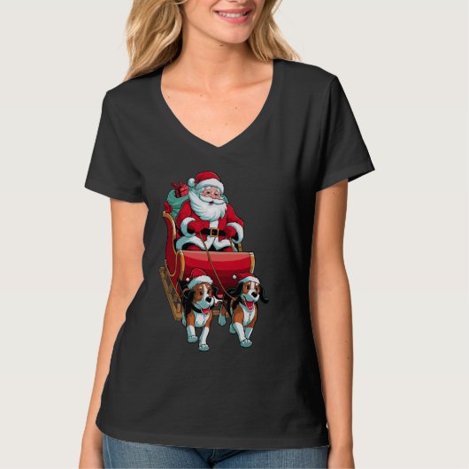 Beagle Dog Lover Weihnachten T-Shirt (Vorderseite)