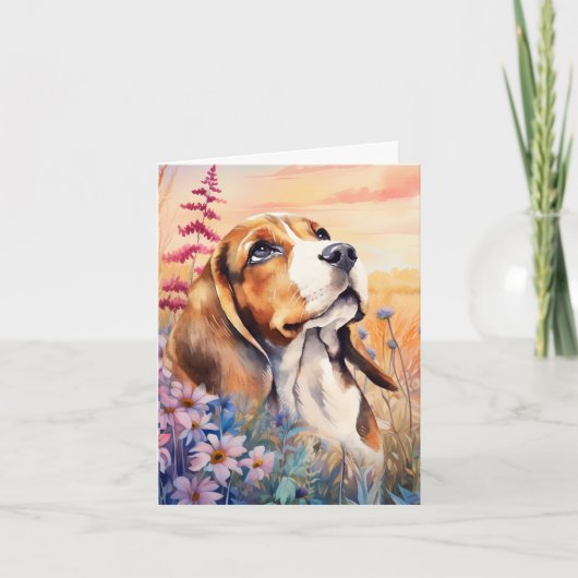 Beagle Dog Lover with Wildflower Meadow (Vorderseite)