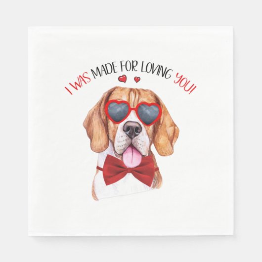 Beagle Dog Made for Love You Serviette (Vorderseite)