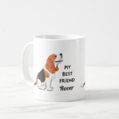 Beagle Dog Mein bester Freund Individuelle Name Kaffeetasse (Vorderseite Links)