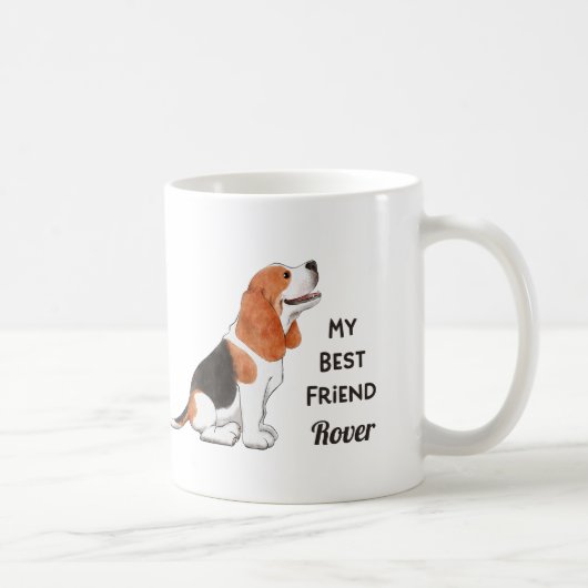 Beagle Dog Mein bester Freund Individuelle Name Kaffeetasse (Rechts)
