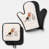 Beagle Dog Mein bester Freund Individuelle Name Ofenhandschuh & Topflappen-Set (Vorderseite/Rückseite)