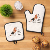 Beagle Dog Mein bester Freund Individuelle Name Ofenhandschuh & Topflappen-Set (Oben Unten)