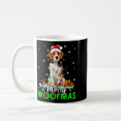 Beagle Dog Merry Woofmas Funny Xmas Lights Santa H Kaffeetasse (Links)