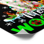 Beagle Dog Merry Woofmas Funny Xmas Lights Santa H Poster (Ecke)