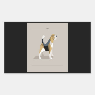 Beagle Dog Minimalistisch Poster Rechteckiger Aufkleber