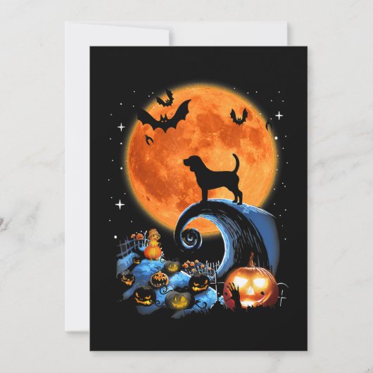 Beagle Dog Moon Pumpkin Halloween Kostümgeschenk Ankündigung (Vorderseite)