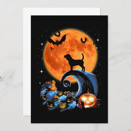 Beagle Dog Moon Pumpkin Halloween Kostümgeschenk Ankündigung (Vorne/Hinten)