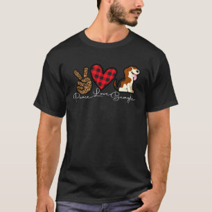 Beagle Dog Niedlich Peace Liebe Welpe T-Shirt